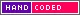 Badge with the text hand coded
